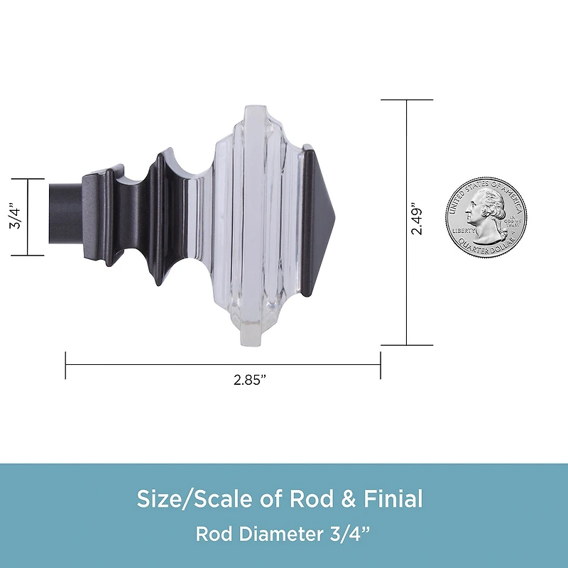 Kenney Faith Square 3/4 IN Adjustable Curtain Rod