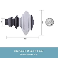 Kenney Faith Square 3/4 IN Adjustable Curtain Rod