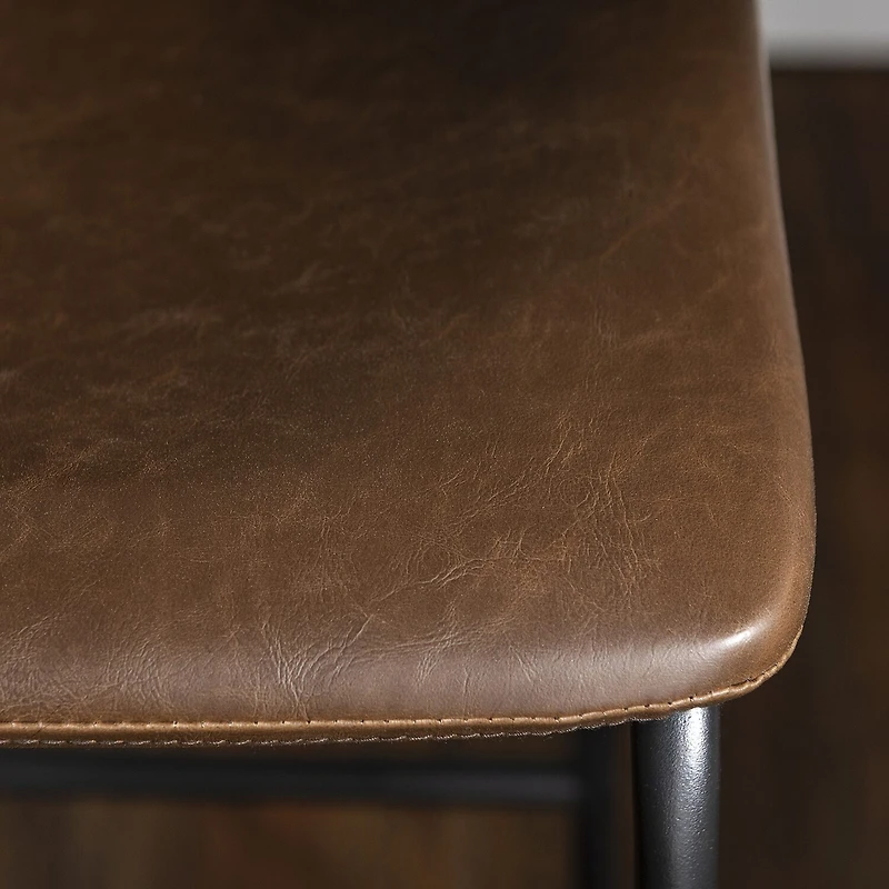 2-pc. Faux Leather Kitchen Counter Stools