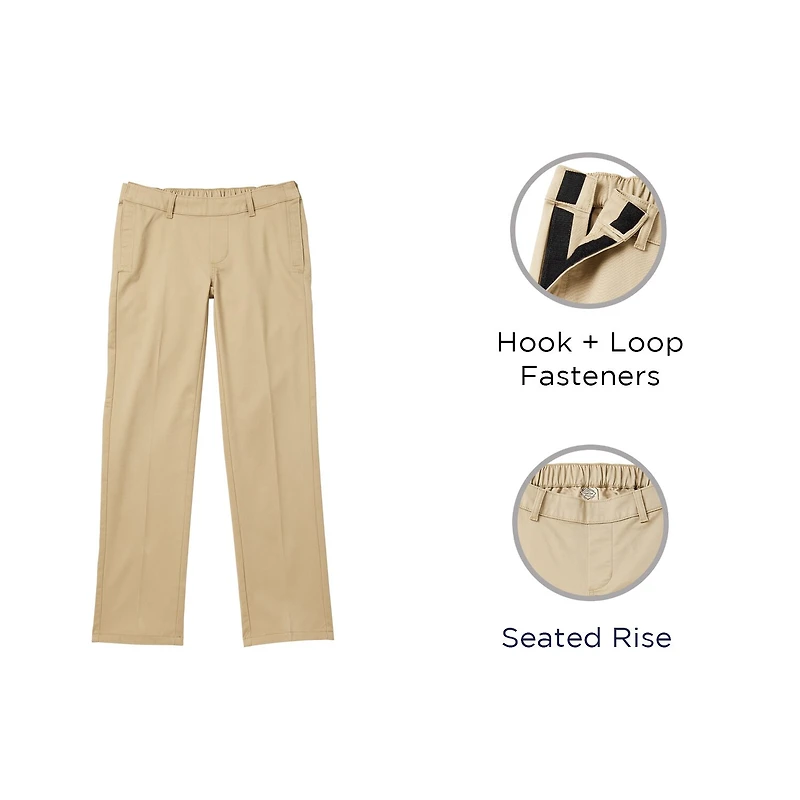 St. John's Bay Universal Wrinkle Free Easy Care Seated Mens Adaptive Easy-on + Easy-off Wear Classic Fit Flat Front Pant