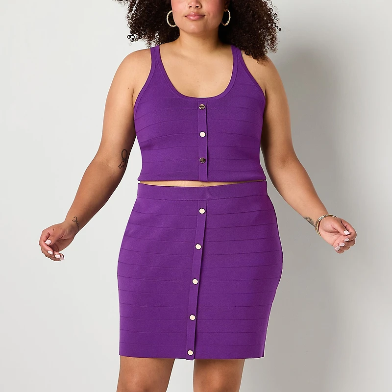 Bold Elements Womens Plus Pencil Skirt
