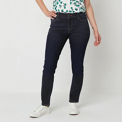 Liz Claiborne Tall Womens Sara Mid Rise Slim Fit, Skinny Leg Jean