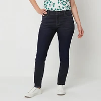 Liz Claiborne Tall Womens Sara Mid Rise Slim Fit, Skinny Leg Jean