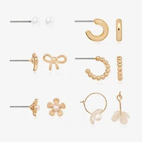 Bijoux Bar Womens Flower 6 Pair Earring Set