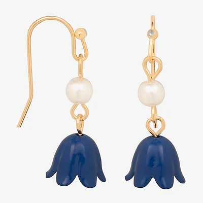 Bijoux Bar Delicates Womens Stainless Steel Flower Drop Earrings