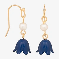 Bijoux Bar Delicates Womens Stainless Steel Flower Drop Earrings