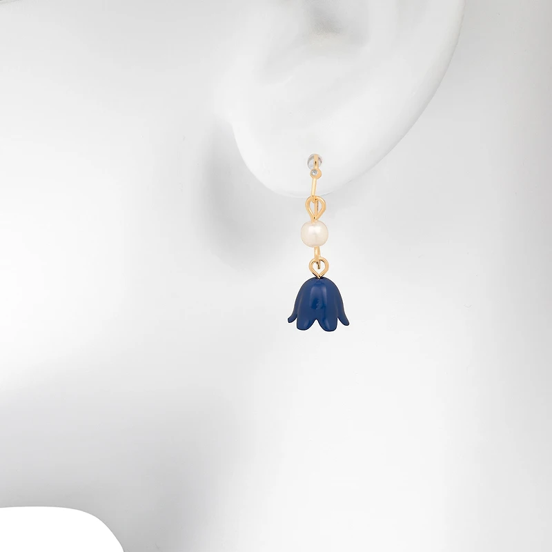 Bijoux Bar Delicates Womens Stainless Steel Flower Drop Earrings