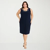R & M Richards Womens Plus Floral Jacket Dress