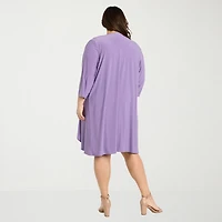 R & M Richards Womens Plus Paisley Jacket Dress
