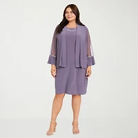 R & M Richards Womens Plus Jacket Dress