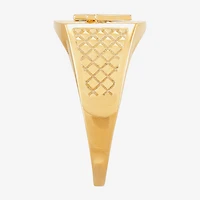 Mens 10K Gold Cross Signet Ring