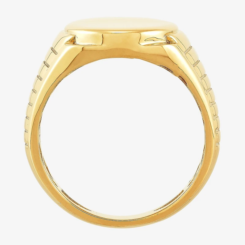 Womens 10K Gold Oval Signet Ring
