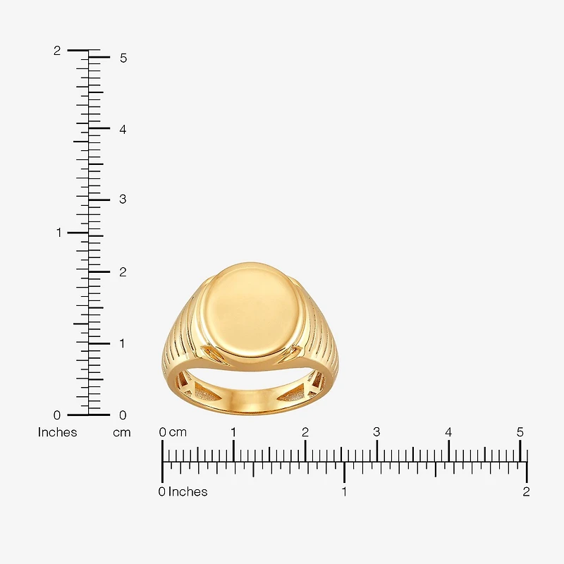 Womens 10K Gold Oval Signet Ring