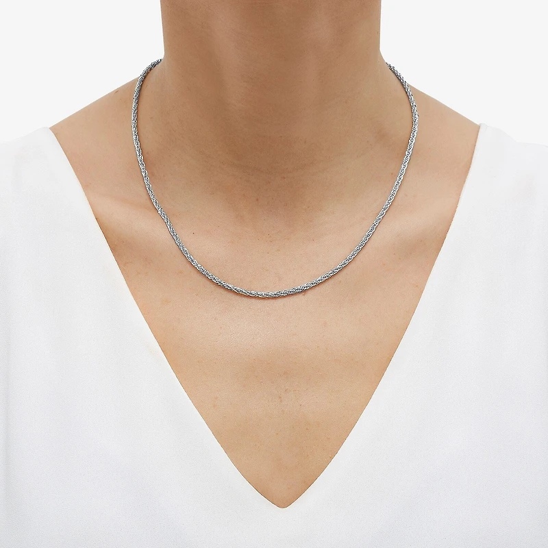 Womens 10K Gold 18 Inch Rope Chain Necklace