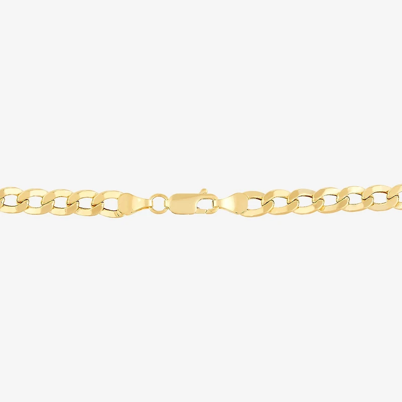 Womens 10K Gold Inch Curb Chain Necklace