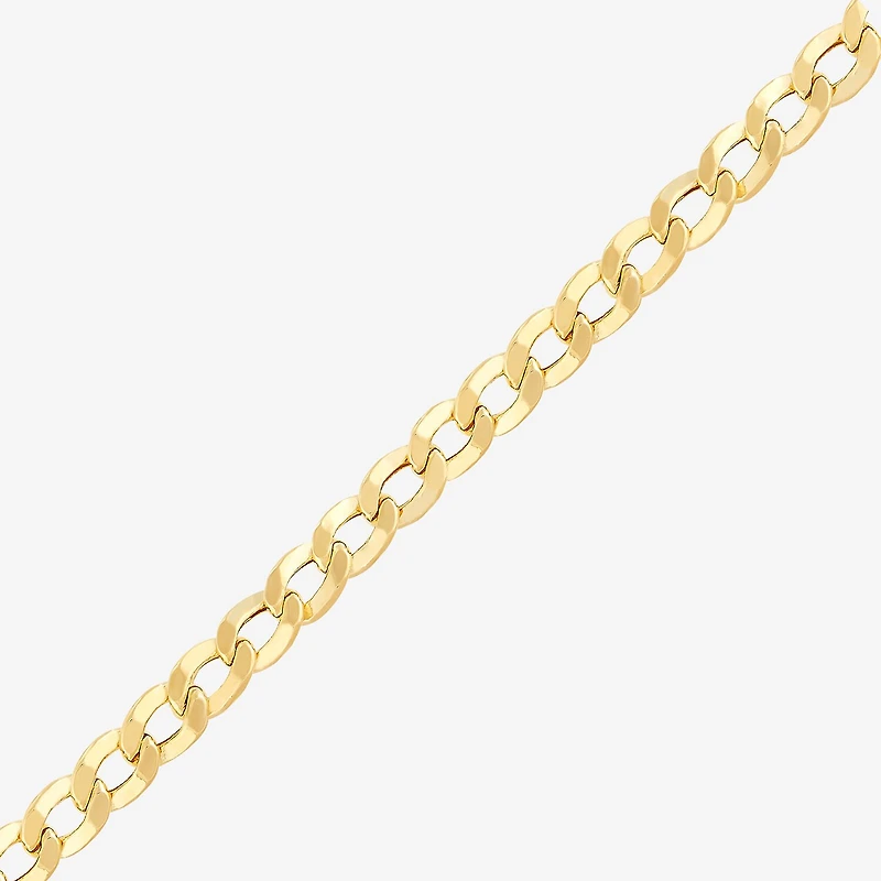 Womens 10K Gold Inch Curb Chain Necklace