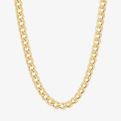 Womens 10K Gold 30 Inch Curb Chain Necklace