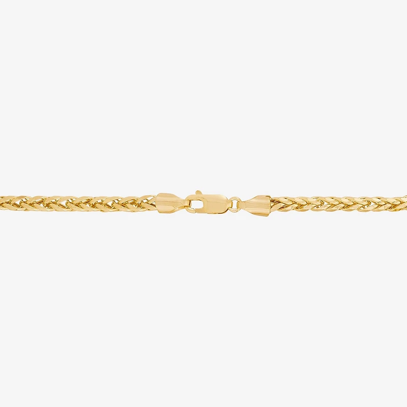 Womens 10K Gold 24 Inch Wheat Chain Necklace