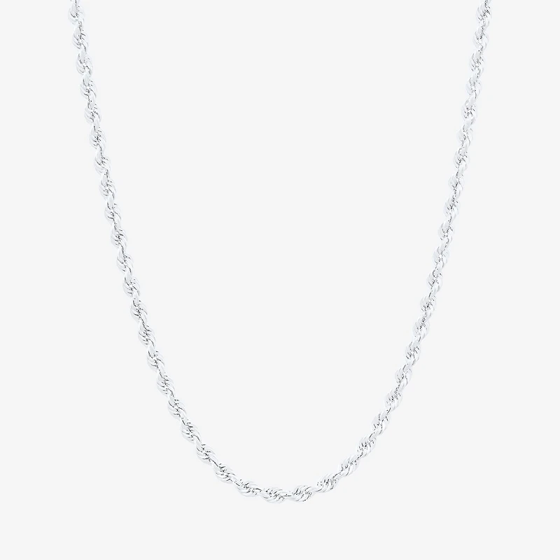 Womens 14K Gold Inch Rope Chain Necklace