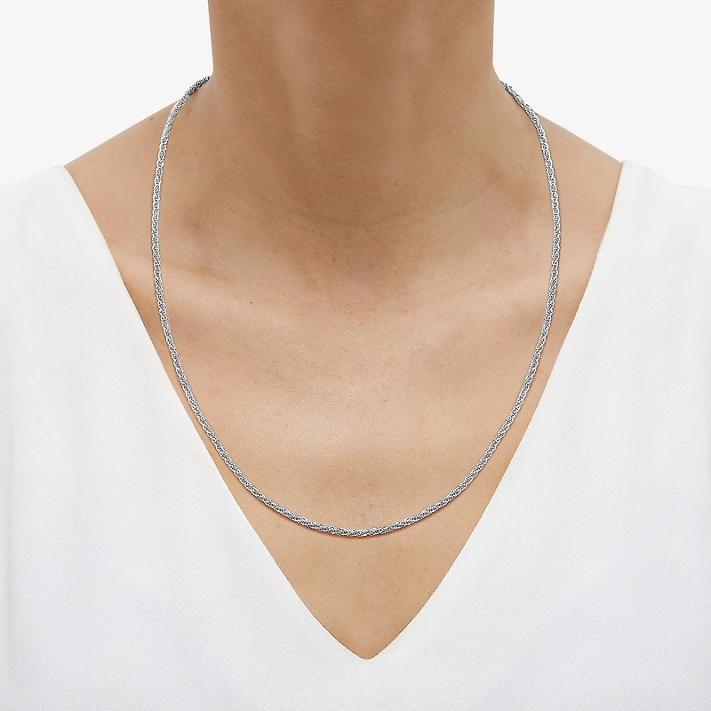 Womens 10K Gold 24 Inch Rope Chain Necklace