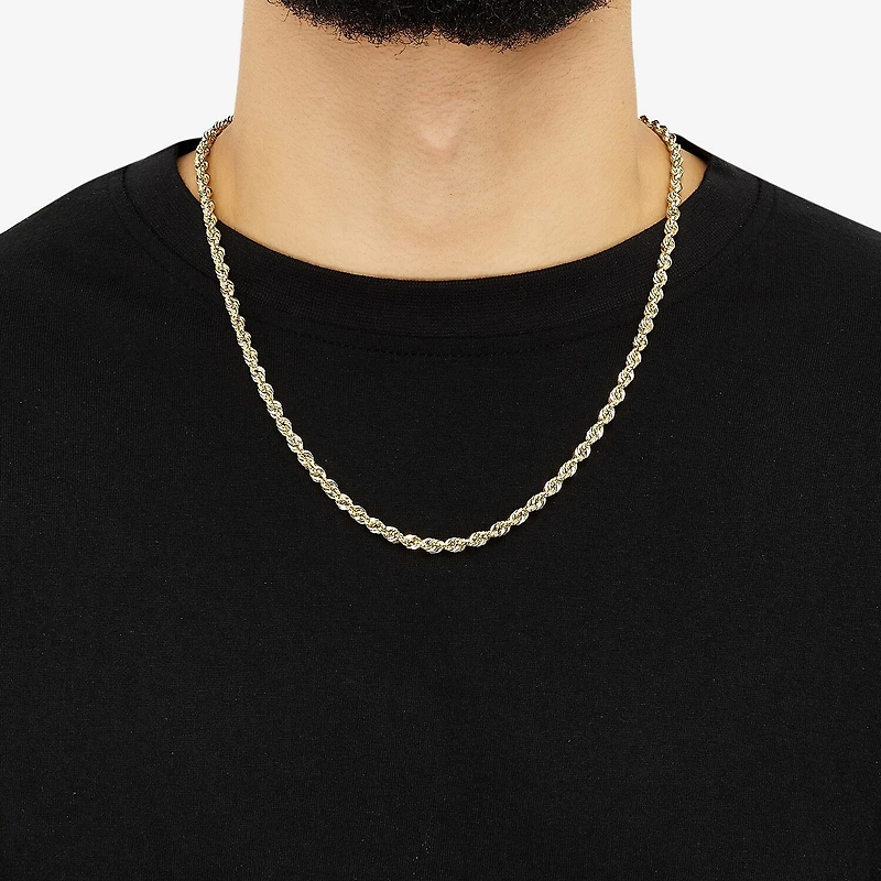 Womens 14K Gold 22 Inch Rope Chain Necklace
