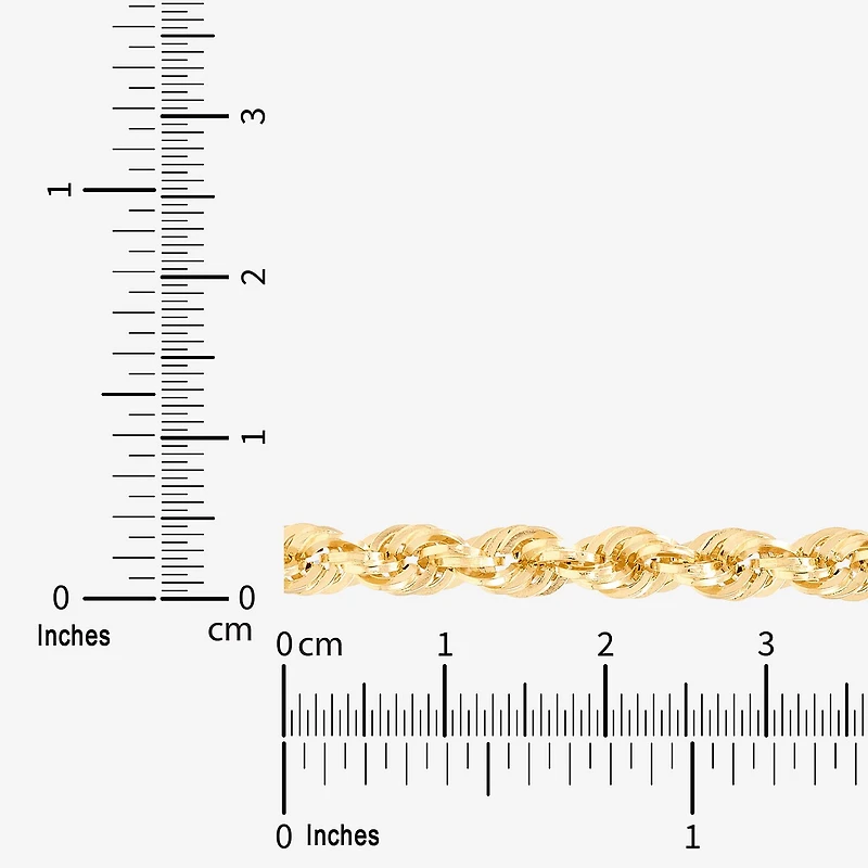 Womens 14K Gold Inch Rope Chain Necklace
