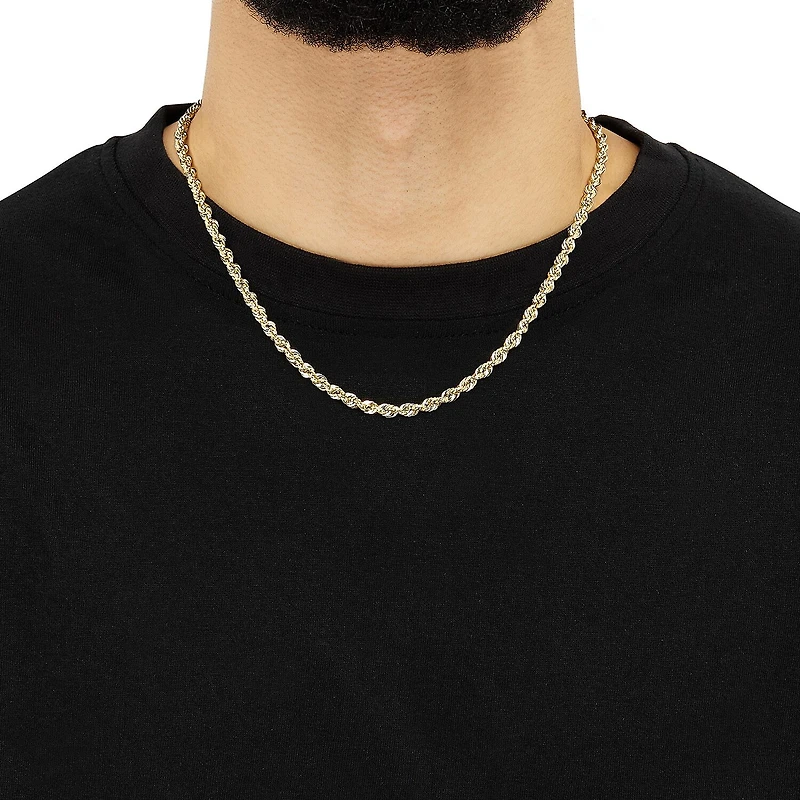 Womens 14K Gold 20 Inch Rope Chain Necklace