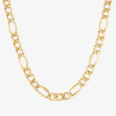 Womens 10K Gold 22 Inch Figaro Chain Necklace