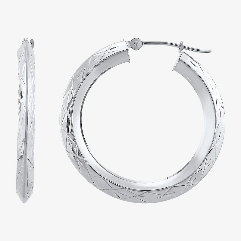 Womens 14K Gold 30mm Hoop Earrings