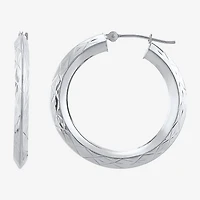 Womens 14K Gold 30mm Hoop Earrings
