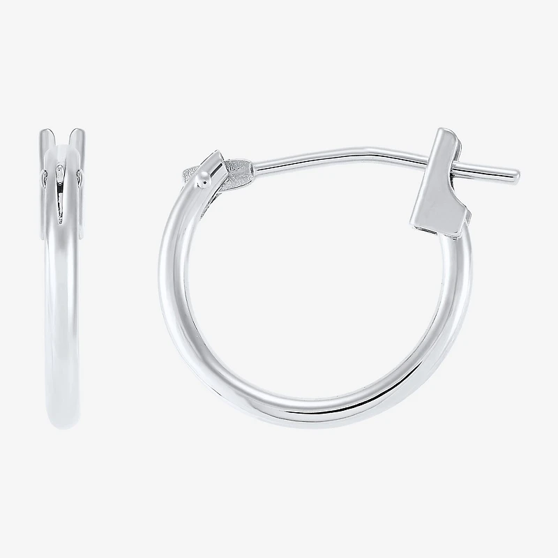 Womens 14K Gold 12mm Hoop Earrings