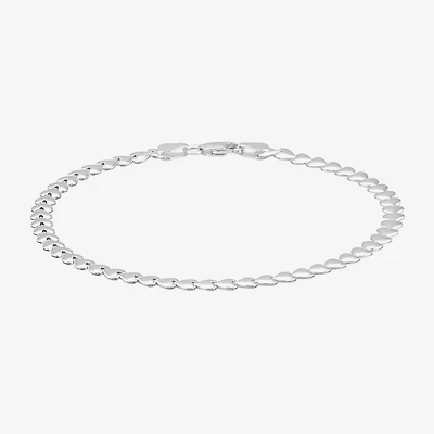 Made in Italy Womens Sterling Silver 9 Inch Stampato Chain Bracelet