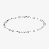 Made in Italy Womens Sterling Silver 9 Inch Stampato Chain Bracelet