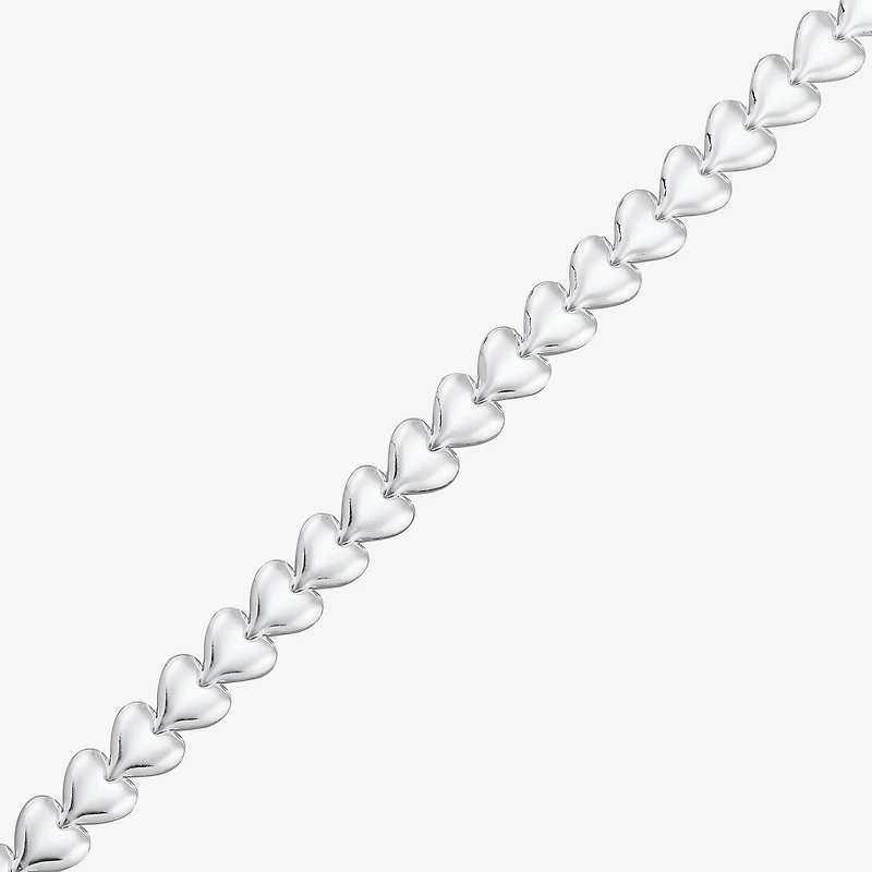 Made in Italy Womens Sterling Silver 9 Inch Stampato Chain Bracelet