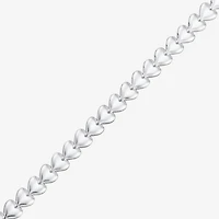 Made in Italy Womens Sterling Silver 9 Inch Stampato Chain Bracelet