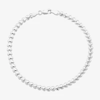 Made in Italy Womens Sterling Silver 9 Inch Stampato Chain Bracelet