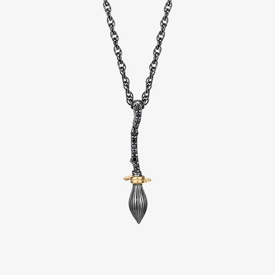 Harry Potter Womens Diamond Accent Lab Grown Black Diamond 14K Gold Over Silver 16 Inch Pendant Necklace