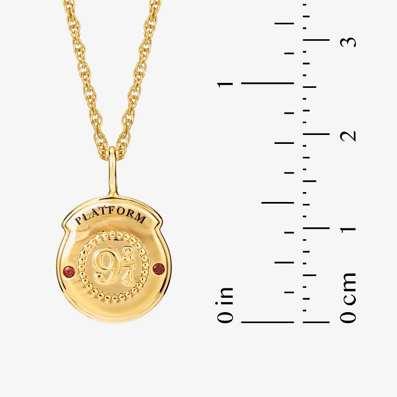 Harry Potter Womens Genuine Red Garnet 14K Gold Over Silver 18 Inch Pendant Necklace