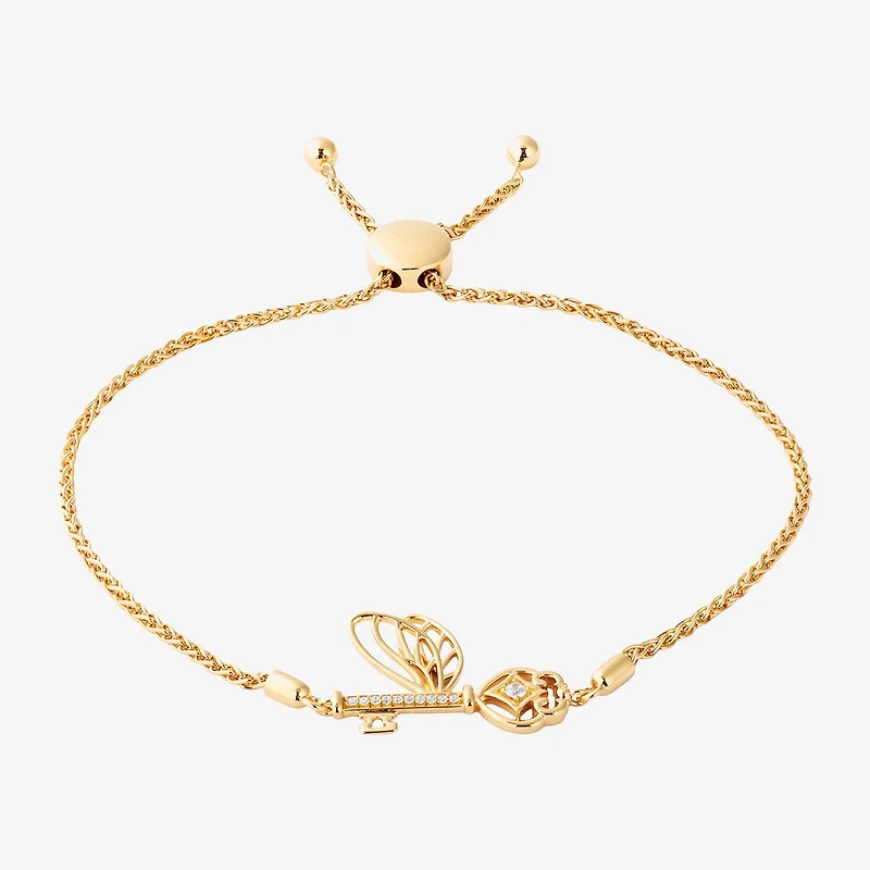 Harry Potter (F / Si2) Womens Diamond Accent Lab Grown White Diamond 14K Gold Over Silver Bolo Bracelet