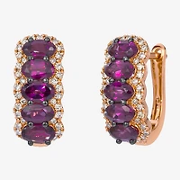 Le Vian Grand Sample Sale Le Vian Grand Sample Sale Limited Quantities! Womens 3/8 CT. T.W. Genuine Red Rhodolite 14K Rose Gold 16.3mm Hoop Earrings