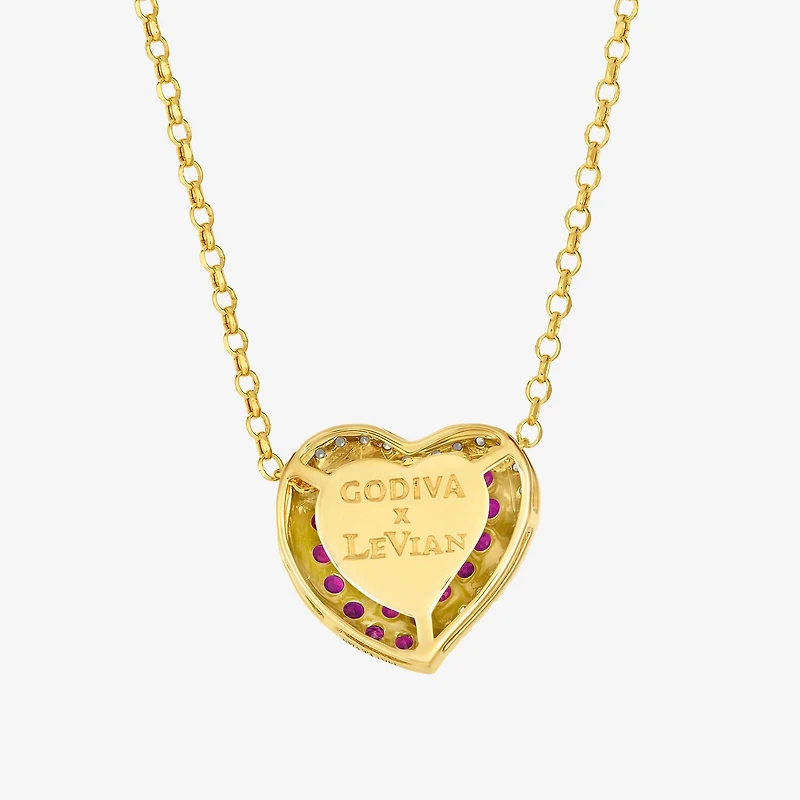 Le Vian Grand Sample Sale Le Vian Grand Sample Sale Limited Quantities! Womens 1/5 CT. Genuine Red Ruby 14K Gold Heart 19 Inch Pendant Necklace