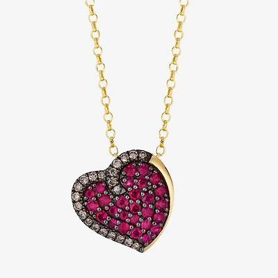 Le Vian Grand Sample Sale Le Vian Grand Sample Sale Limited Quantities! Womens 1/5 CT. Genuine Red Ruby 14K Gold Heart 19 Inch Pendant Necklace
