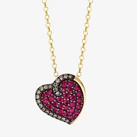 Le Vian Grand Sample Sale Le Vian Grand Sample Sale Limited Quantities! Womens 1/5 CT. Genuine Red Ruby 14K Gold Heart 19 Inch Pendant Necklace