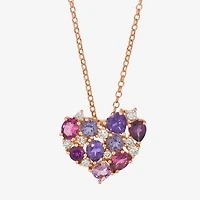 Le Vian Grand Sample Sale Le Vian Grand Sample Sale Limited Quantities! Womens 1/3 CT. T.W. Genuine Multi Color Amethyst 14K Rose Gold Heart 19 Inch Pendant Necklace