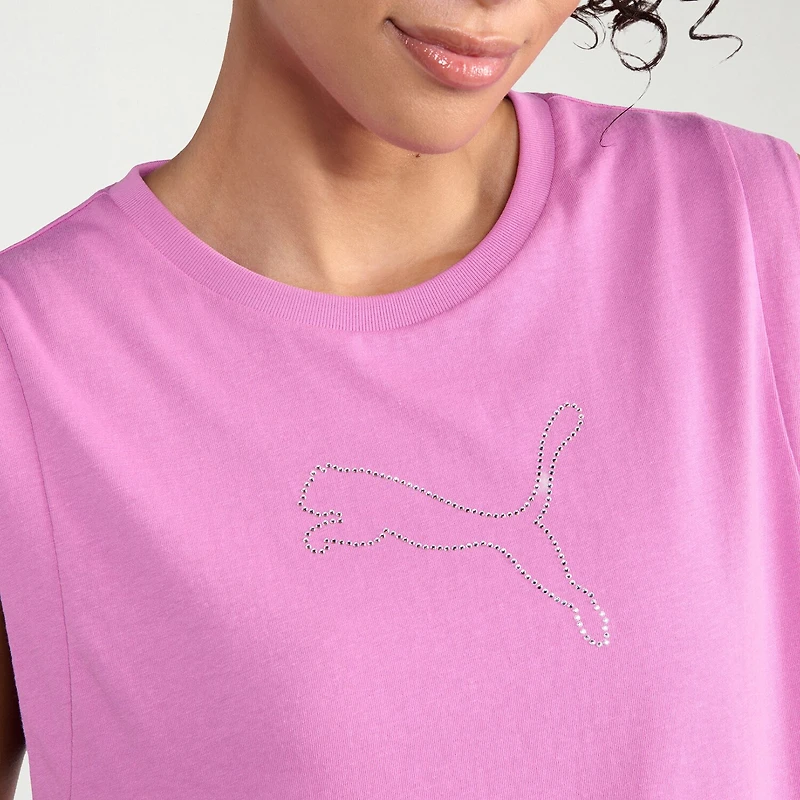 PUMA Womens Crew Neck Sleeveless Active Tank Top