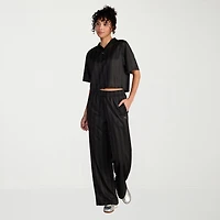 PUMA Womens Wide Leg Mid Rise Relaxed Fit Drawstring Pant