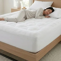 Ella Jayne Lofty 100% Cotton Plush Gel Fiber Filled Mattress Topper