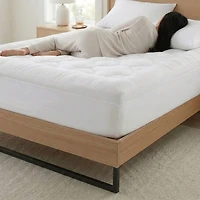 Ella Jayne Lofty 100% Cotton Plush Gel Fiber Filled Mattress Topper