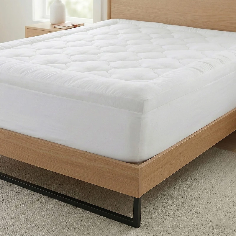 Ella Jayne Lofty 100% Cotton Plush Gel Fiber Filled Mattress Topper