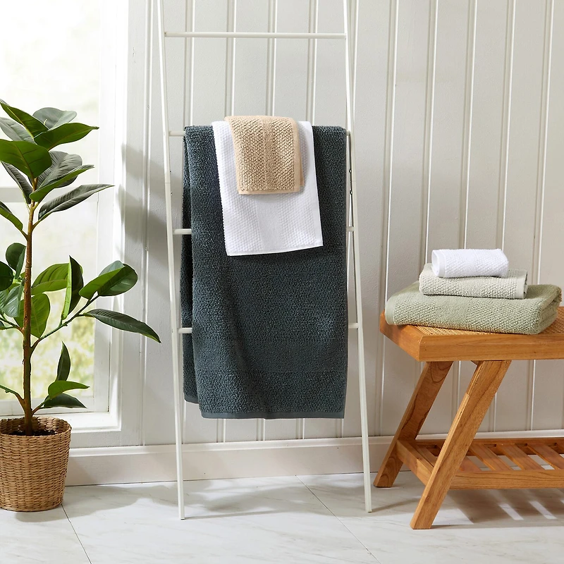 Linery Cotton Textured Weave 12-pc. Quick Dry Washcloth